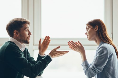 man and woman having an argument