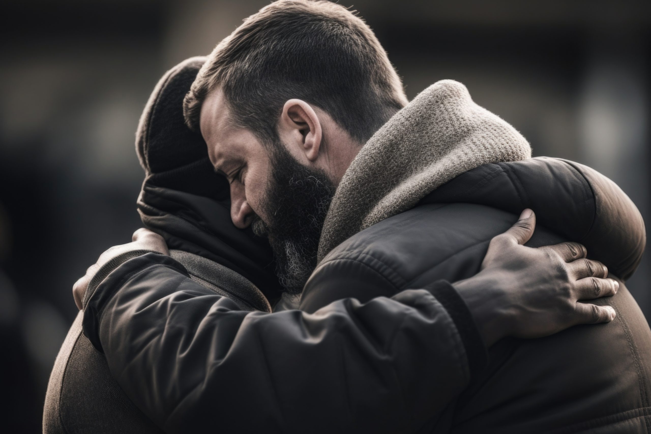 closeup of a person comforting a friend in need, their reassuring words and actions reflecting their strong faith in being there for others.